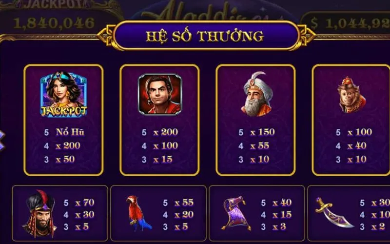 Bí kíp nổ Hũ giá trị siêu lớn tại Aladdin Slots 789Club 3 Aladdin Slots 789Club