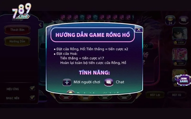 Rồng Hổ 789Club – Sàn chơi game bài chốt lãi cực nhanh